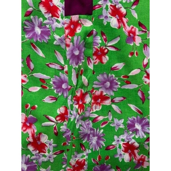 Vintage‎ Custom Mrs Roper Purple Red Floral Lounge Mu Mu Midi House Dress MED - Picture 11 of 14
